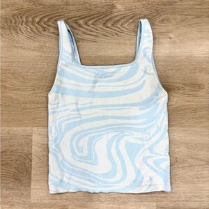 Blue and White Swirl Tank Top
